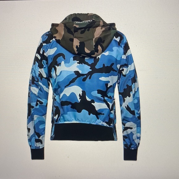 Valentino Bomber blue camouflage with removable hood - Picture 3 of 12